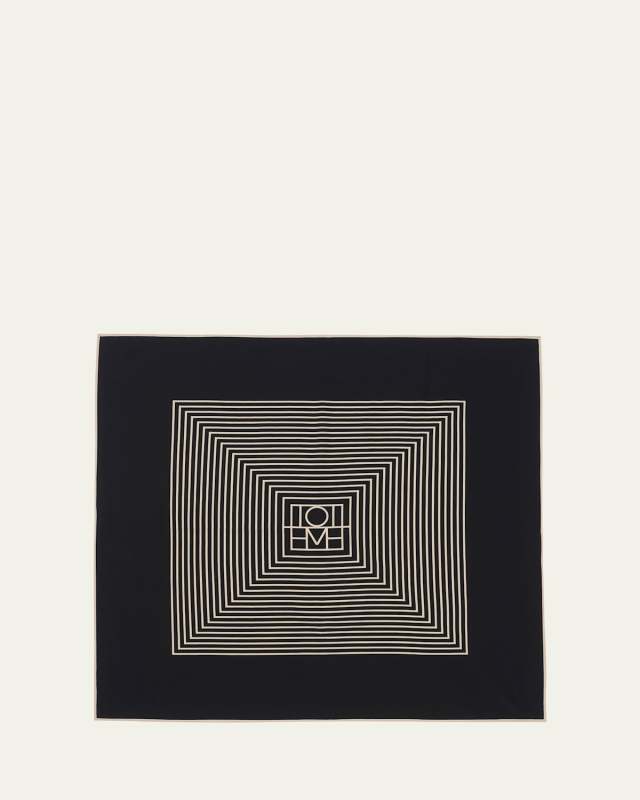 Centered Monogram Silk Square Scarf